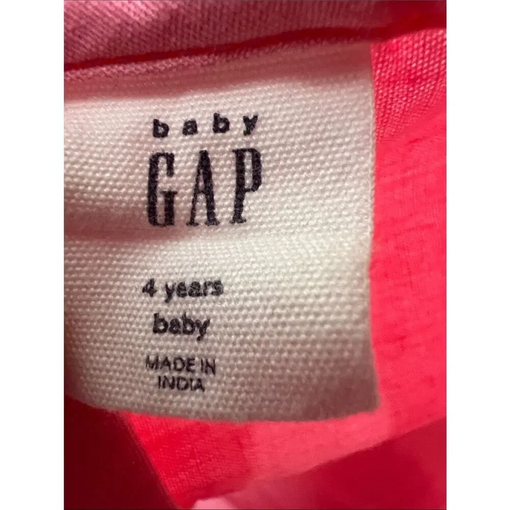 Baby Gap pink and neon orange woven eyelet sleeveless cotton top size 4T